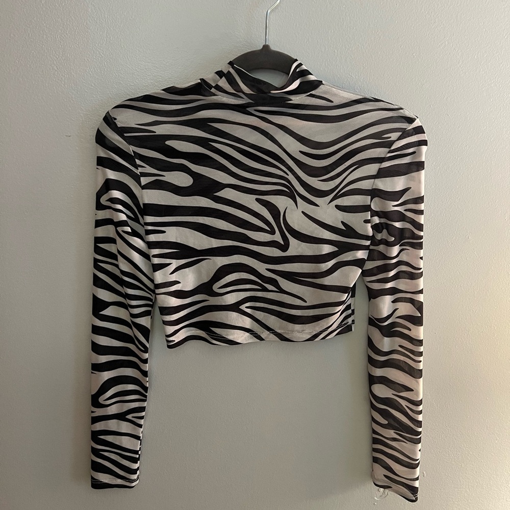 Zebra sheer print long sleeve
